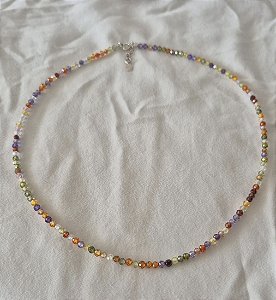 Choker pedra Agata Colorida