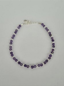Pulseira esferas - Pedra Ametista