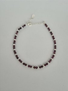 Pulseira esferas - Pedra Granada