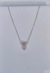 Colar Rosa - Pedra Quartzo Rosa