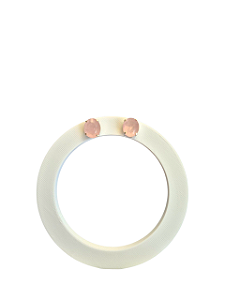 Brinco Oval - Quartzo Rosa