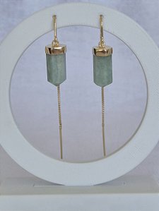 Brinco Anzol Dourado - Amazonita