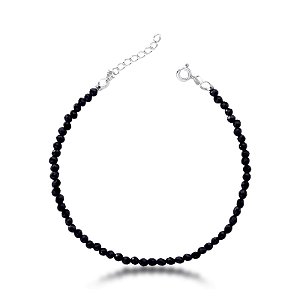 Pulseira de esferas - Pedra Turmalina Negra