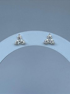 Brinco Flor Moissanite