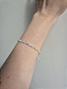 Pulseira Esferas de Pedra natural Fluorita