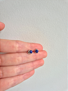 Mini brinco Quartzo Azul