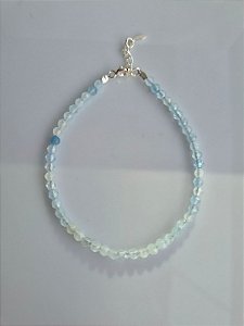 Pulseira esferas - Água Marinha