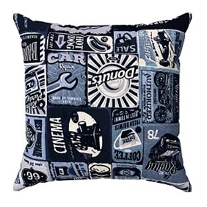 Capa De Almofada Vintage Azul Jacquard
