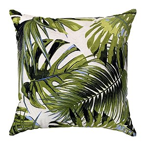 Capa De Almofada Folhas Costela De Adão Verde Jacquard