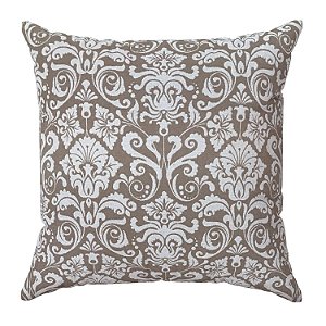 Capa De Almofada Medalhão Bege Cru Jacquard Linho