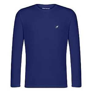 Camiseta manga longa masculina básica mormaii azul marinho