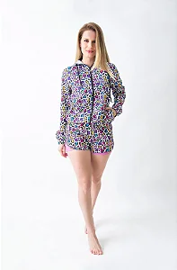 JAQUETA CORTA VENTO FEMININA ESTAMPADA ONÇA