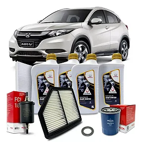 Kit Revisão Óleo 0w20 E Filtros Honda Hrv 1.8 2016 Em Diante