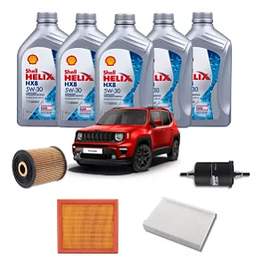 Kit Revisão Troca Óleo 5w30 Filtros Toro / Renegade 1.8 Flex