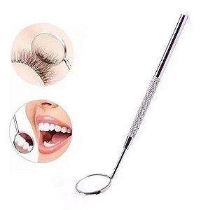 Espelhinho Extensão Cílios Dentista Clínico Prata