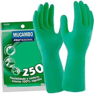 LUVA LATEX VERDE MUCAMBO TAM P,M e G