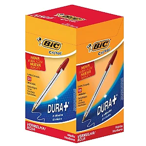 CANETA BIC CRISTAL VERMELHA COM 50UN