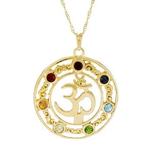 Gargantilha Om Chakras com Cristais (34mm)
