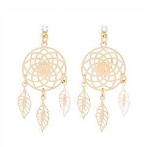 Brinco Filtro dos Sonhos com Cristal (20mm)