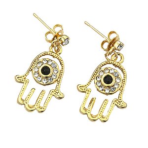 Brinco Hamsa com Cristal (20mm)