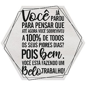 Placa Decorativa Você Já Parou para Pensar (25x22cm)