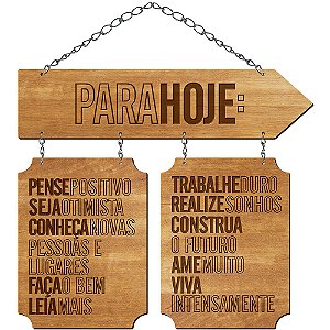 Placa Decorativa Para Hoje (29x31cm)