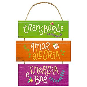 Placa Decorativa Transborde Amor (25x42cm)