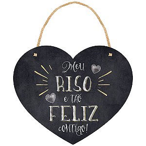 Placa Decorativa Meu Riso é Tão Feliz (20x17cm)