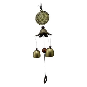 Sino dos Ventos com Moeda Chinesa (Dragão Yin Yang)