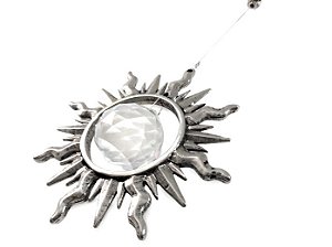 Móbile Fio de Luz Sol com Esfera de Cristal (44cm)