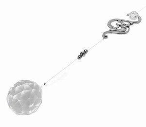 Móbile Fio de Luz Símbolo Om com Esfera de Cristal (40cm)