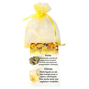 Kit da Prosperidade com Pedras Citrino e Pirita