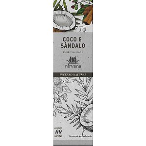 Incenso Natural Coco com Sândalo 100% Natural (9 Varetas)