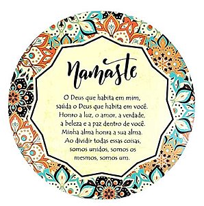 Placa Decorativa Redonda Namastê (25cm)