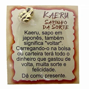 Mini Talismã da Sorte Kaeru (Sapinho da Sorte)