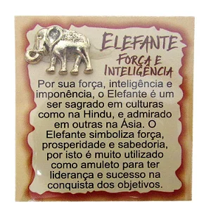 Mini Talismã da Sorte Elefante (Força e Inteligência)