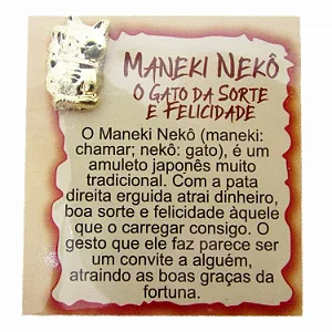Mini Talismã da Sorte Manekineko (Sorte e Felicidade)