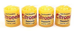 Vela Aromática Citronela com 4 Unidades (Repelente)