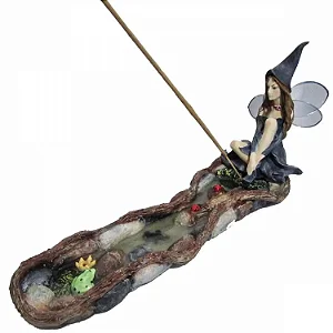 Incensário Canaleta Fada com Chapéu de Bruxa (30cm)