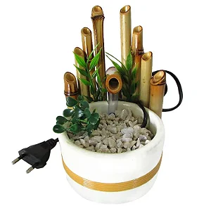 Fonte de Água Redonda em Cerâmica (11cm) Branca