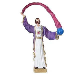 Estátua Saint Germain com Chama Violeta (27cm)