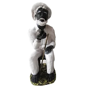 Estátua Preto Velho em Resina (15cm)