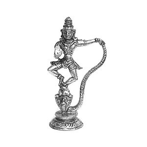 Krishna com Kaliya em Metal (10cm)