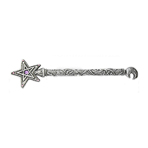 Varinha Mágica em Metal com Cristal (19cm)
