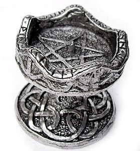 Castiçal Lei Wicca em Metal (4,5cm)