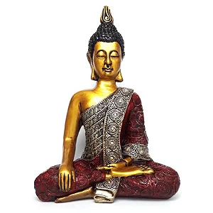 Estátua Buda Nirvana Meditando Médio (34 cm)