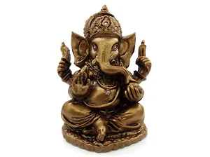 Estátua Ganesha no Altar em Resina (10cm)