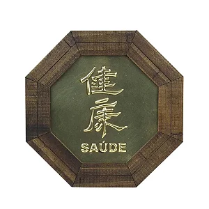 Quadro Oitavado Ideograma Saúde (18cm)
