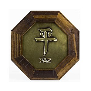 Quadro Oitavado Ideograma Paz (18cm)