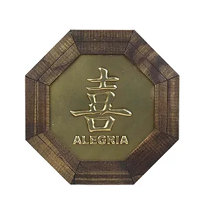 Quadro Oitavado Ideograma Alegria (18cm)